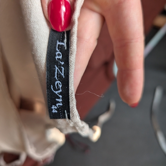 2/$20 Cute beige dress Midi Long Sleeve Small - Picture 2 of 5